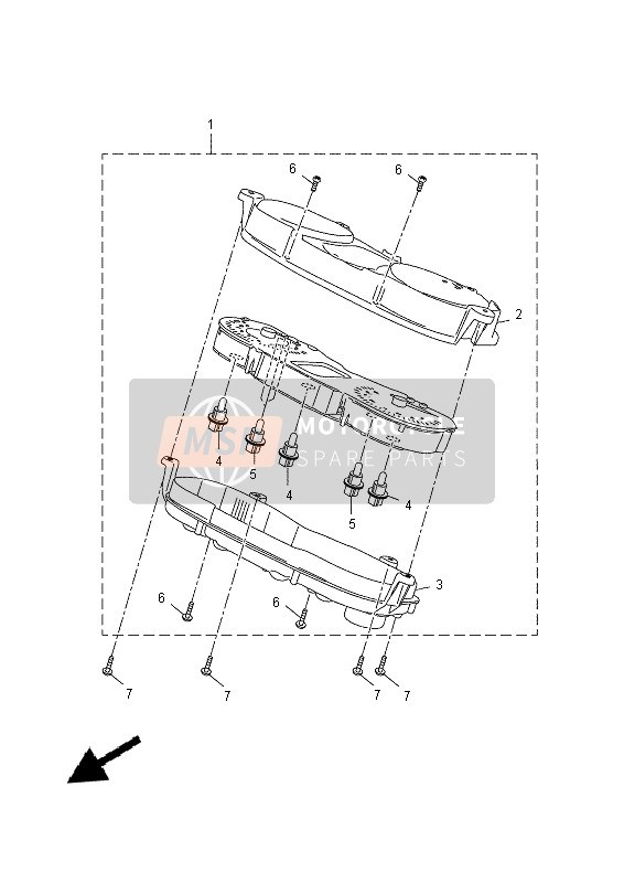 5VU835110000, Lentille,  De Compteu, Yamaha, 0